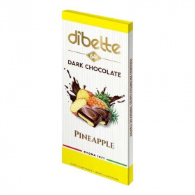 Diabette töltött étcsokoládé - ananász 80g