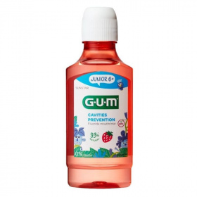 Gum Junior szájvíz kalciummal és fluoriddal epres, 300ml