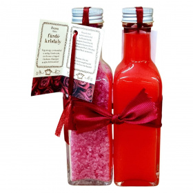 King Glass duó rózsa fürdőkristály + habfürdő 1db