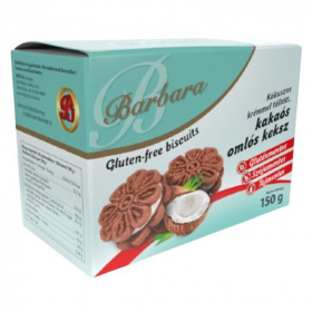 Barbara gluténmentes kókuszkrémmel töltött kakaós omlós keksz 150g