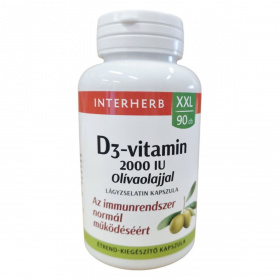 Interherb XXL D3-vitamin 50 ľg (2000 IU) lágyzselatin kapszula 90db
