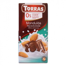 Torras glutén-, és cukormentes tejcsokoládé - mandula 75g