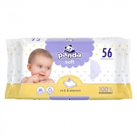 Panda nedves babatörlőkendő - soft 56db