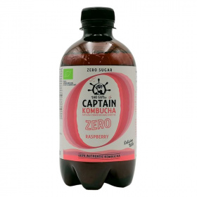 Captain Kombucha fermentált zöld tea (málna, ZERO) ital 400ml