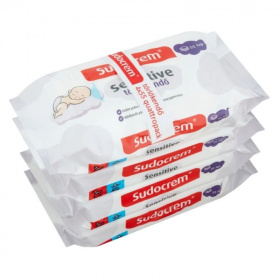 Sudocrem nedves törlőkendő - sensitve, krémes (4x55db) 220db