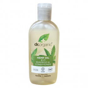 Dr.Organic Sampon és hajkondícionáló 2 az 1-ben bioaktív kendermagolajjal 265ml