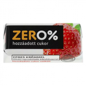 Szerencsi zero eper ízű krémmel töltött tejcsokoládé édesítőszerrel 21g