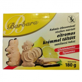 Barbara gluténmentes vaníliás citromos étbevonatos töltött keksz 180g