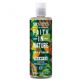 Faith in nature sampon göndör és száraz hajra - sheavaj és argánolaj 400ml