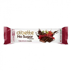 Diabette No Added Sugar laktózmentes konyakmeggyes trüffelkrémmel töltött étcsokoládé édesítőszerrel, eritrittel 25g