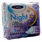 Carin ultra ultravékony szárnyas intimbetét (night) 8db Carin ultra ultravékony szárnyas intimbetét (night) 8db