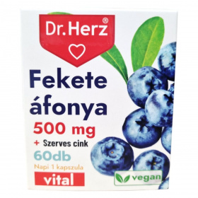Dr. Herz fekete áfonya 500mg+szerves cink kapszula 60db