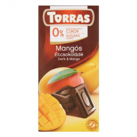 Torras glutén-, és cukormentes étcsokoládé - mangó 75g