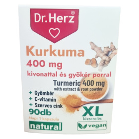 Dr. Herz Kurkuma+Gyömbér+C-vitamin+Szerves Cink+ kapszula 90db