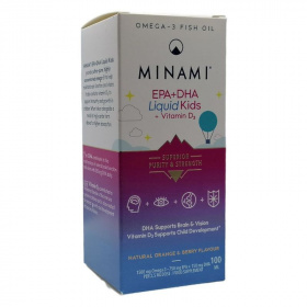 Minami DHA+EPA Liquid Kids + Vitamin D3 Omega-3 halolaj 100ml