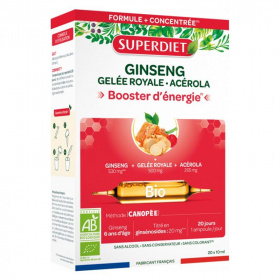Superdiet Ginzeng + méhpempő + acerola energy booster (20x10ml) ampulla 200ml
