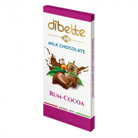 Diabette töltött tejcsokoládé - kakaó-rum 80g